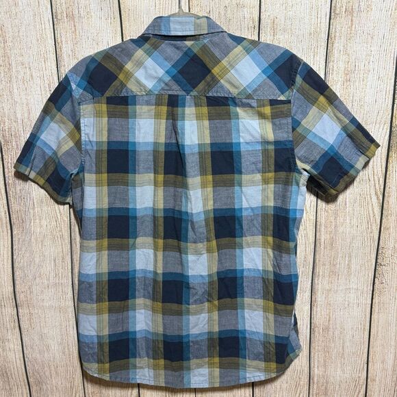 Prana Blue and Green Plaid Shirt, Size S - Picture 4 of 5